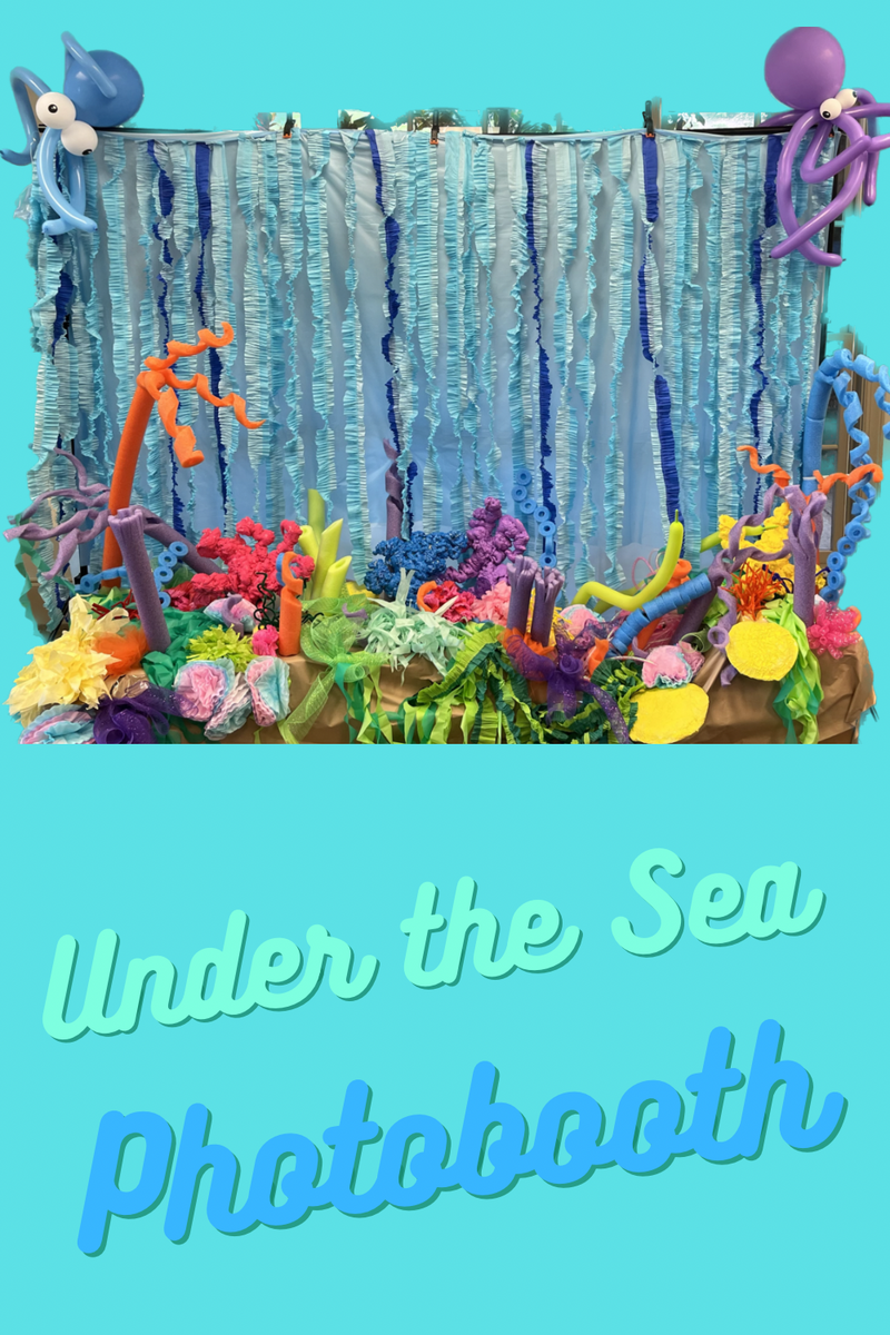 DIY Coral Reef Photobooth backdrop for Under the Sea Party