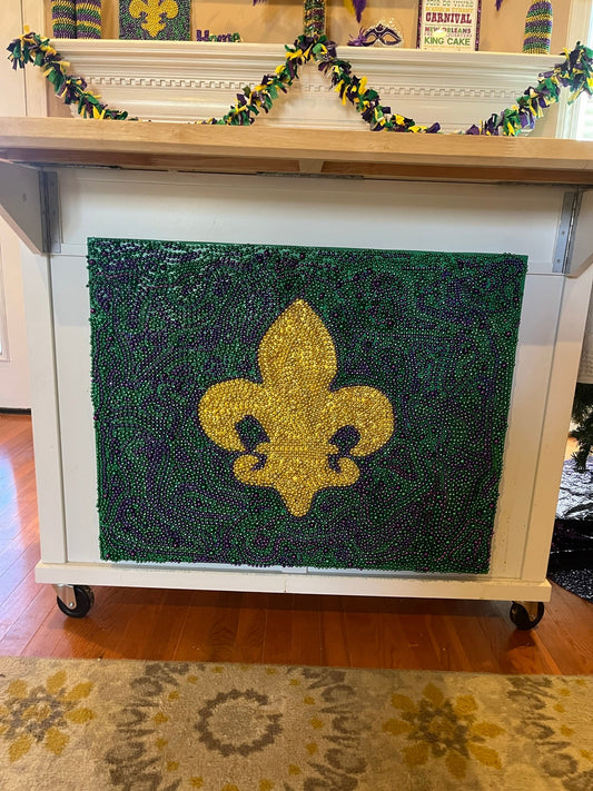 DIY Mardi Gras Bead Mosaic: Upcycling Mardi Gras Bead Necklaces