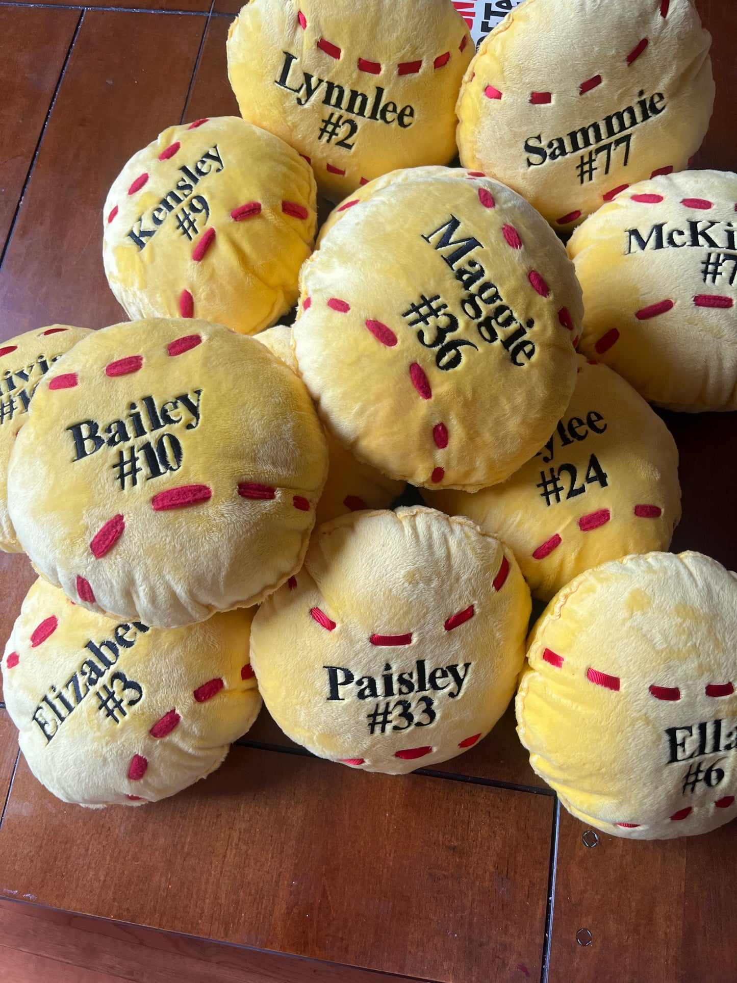 Personalized Softball Travel Pillows