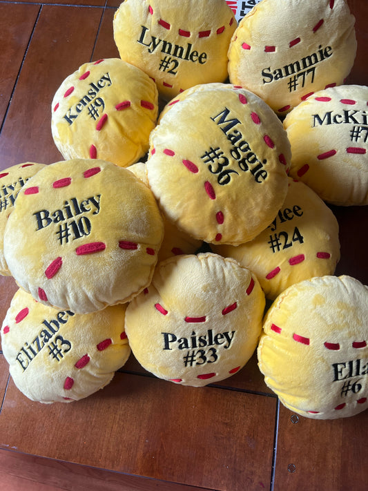 Personalized Softball Travel Pillows