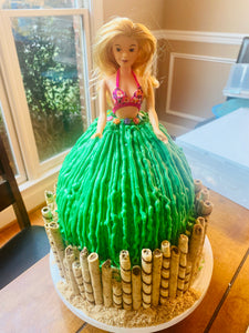 Easy Hula Girl Doll Cake for Luau Birthday