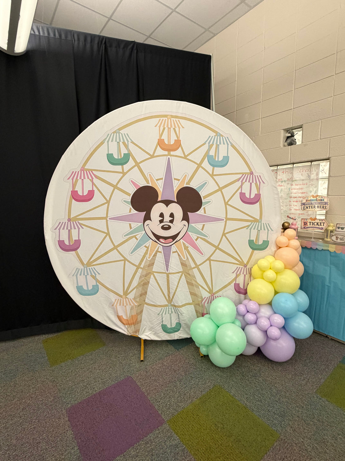 How I Made a 7-Foot Mickey Ferris Wheel Backdrop for Less Than $15