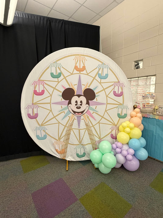 How I Made a 7-Foot Mickey Ferris Wheel Backdrop for Less Than $15