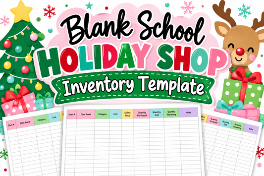 Holiday Shop Inventory Blank Template Free Digital Download