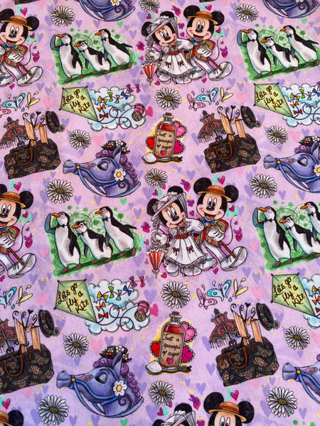 Spoonful of sugar Mary Poppins Mickey and Minnie purple CL tumbler cut
