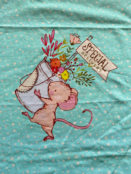 Special Delivery mouse and flowers CL Child panel