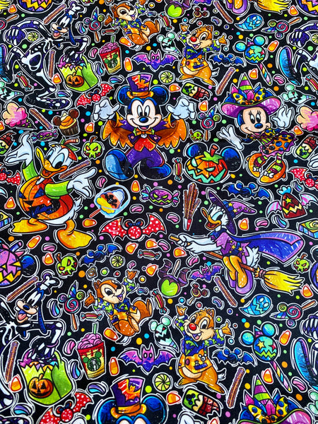 Not so spooky black mickey and friends Halloween woven tumbler cut