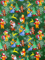 Green Winnie the Pooh and friends Christmas woven tumbler cut