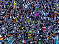 Xrated backstitch halloween Disney character xrays cL  tumbler cut