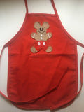 Gingerbread Mickey or Minnie embroidered applique apron adult or child disney christmas apron Mickey Mouse apron Minnie Mouse apron