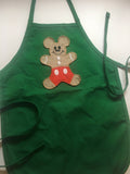 Gingerbread Mickey or Minnie embroidered applique apron adult or child disney christmas apron Mickey Mouse apron Minnie Mouse apron