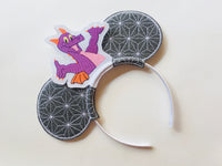 Epcot mouse ears Figment ears headband Spaceship Earth ears Custom embroidered Figment Epcot ears for child or adult Figment mickey ears