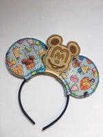 Disney snacks ears headband custom embroidered mickey ice cream mouse ears head band Minnie mouse ears with snacks SnackGoals light weight